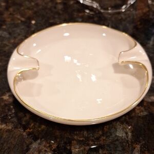 Lenox Cream and Gold Accent Ashtray
